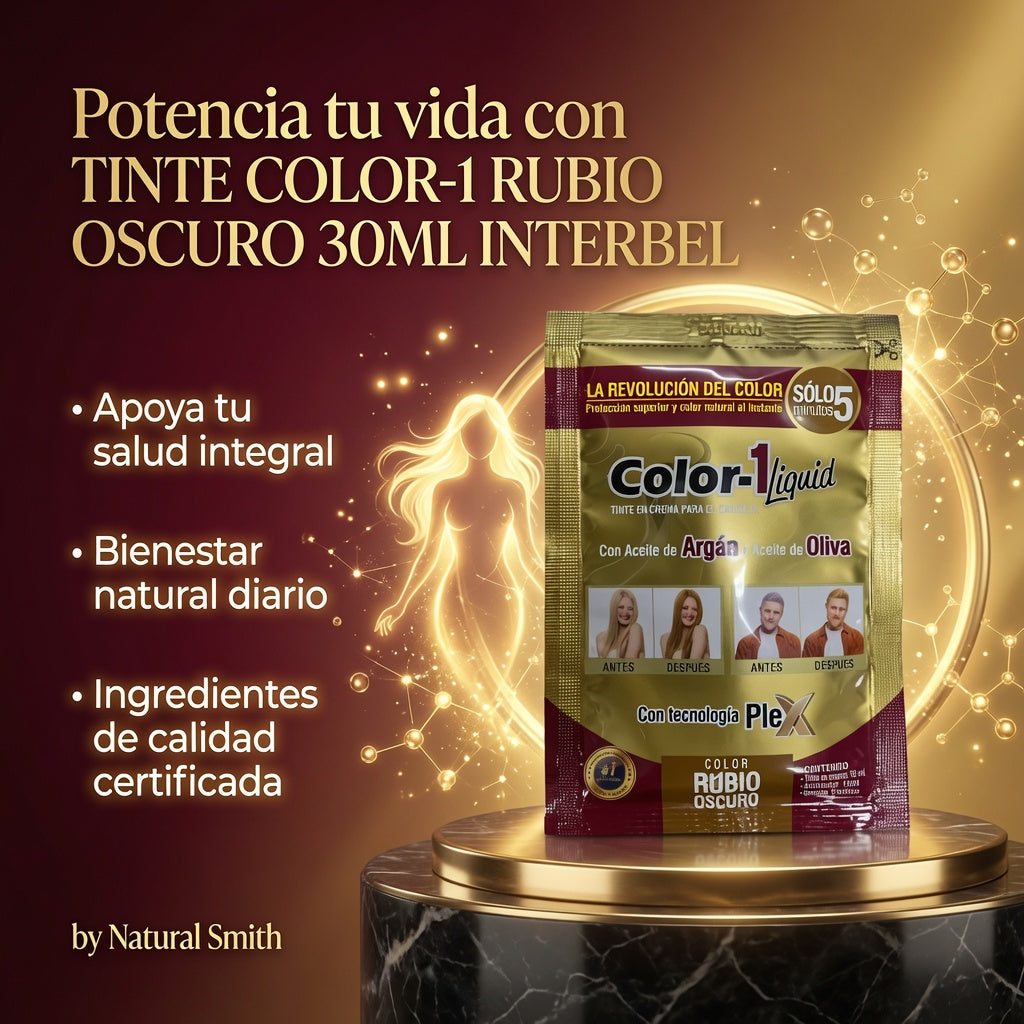 TINTE COLOR-1 RUBIO OSCURO 30ML INTERBEL ia_3