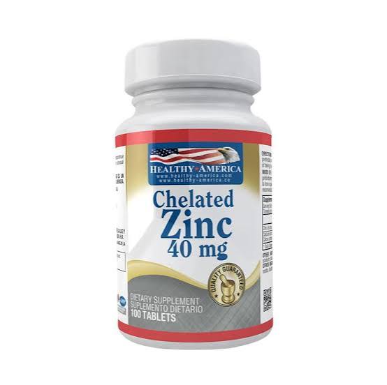 CHELATED ZINC 40MG X100 HEALTHY AMERICA principal