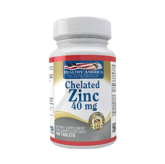 CHELATED ZINC 40MG X100 HEALTHY AMERICA principal