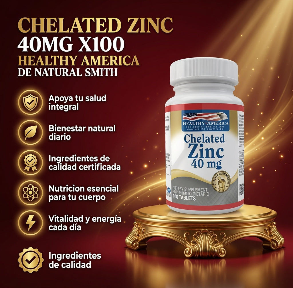 CHELATED ZINC 40MG X100 HEALTHY AMERICA ia_2