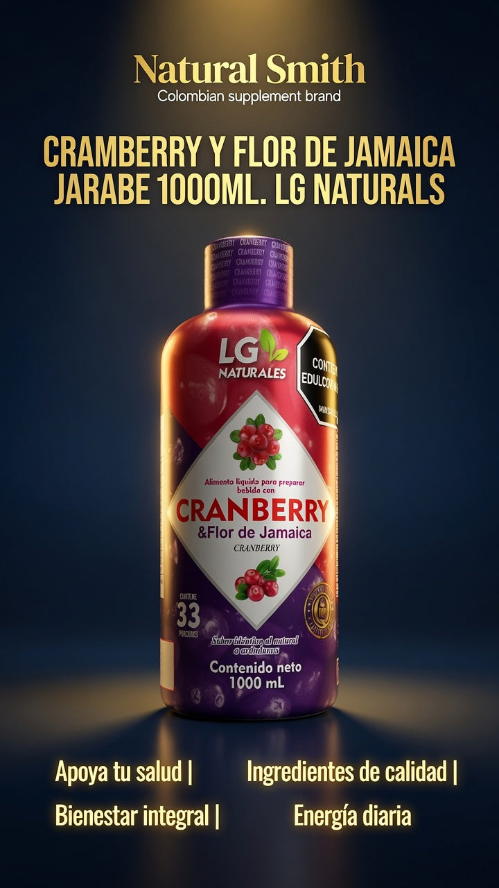CRAMBERRY Y FLOR DE JAMAICA JARABE 1000ML. LG NATURALS ia_2