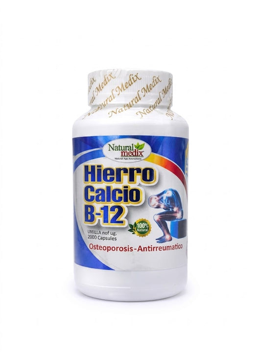 HIERRO-CALCIO-B12 CAPS X100 NATURAL MEDIX — SKU 000840