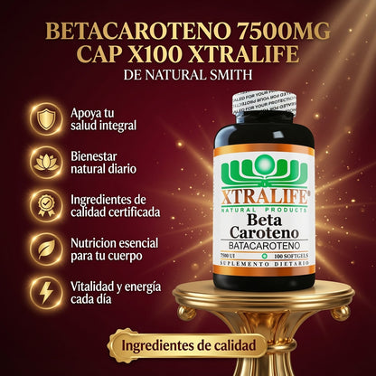 BETACAROTENO 7500MG CAP X100 XTRALIFE ia_2