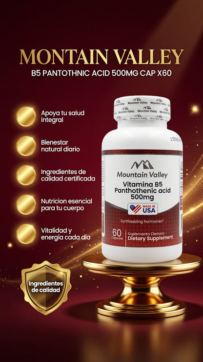 B5 PANTOTHNIC ACID 500MG CAP X60 MONTAIN VALLEY ia_2