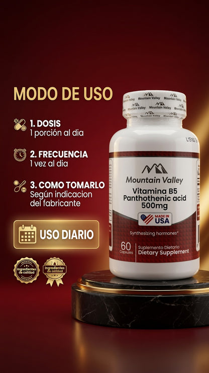 B5 PANTOTHNIC ACID 500MG CAP X60 MONTAIN VALLEY ia_4