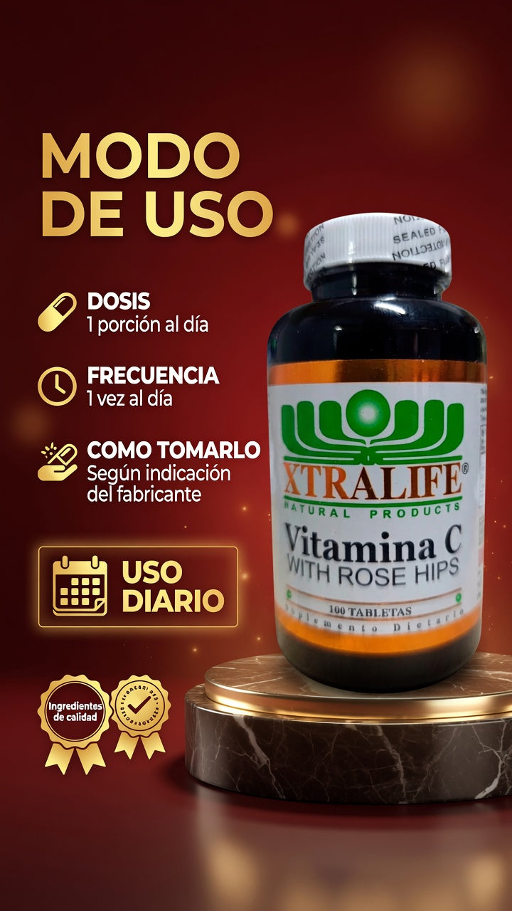 VITAMINA C ROSE HIPS CAP X100 XTRALIFE ia_4