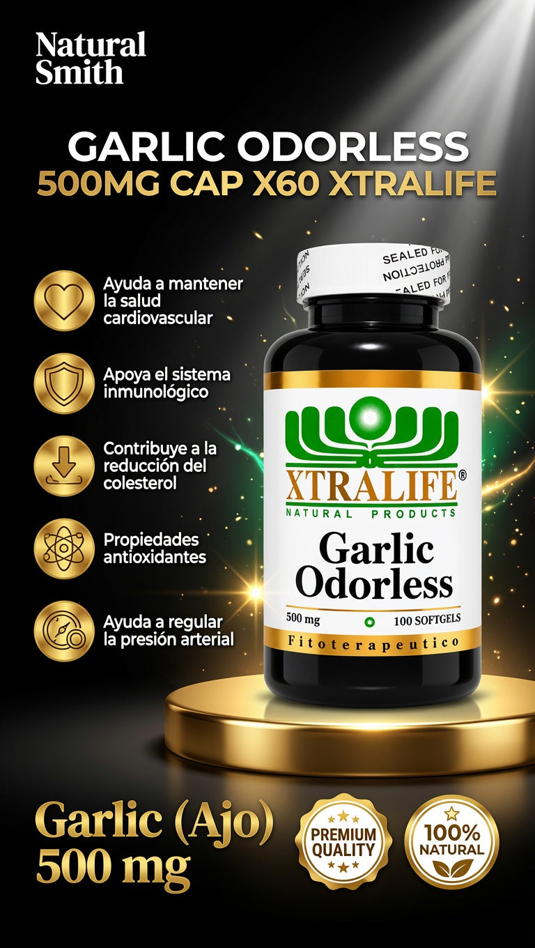 GARLIC ODORLESS 500MG CAP X60 XTRALIFE ia_2