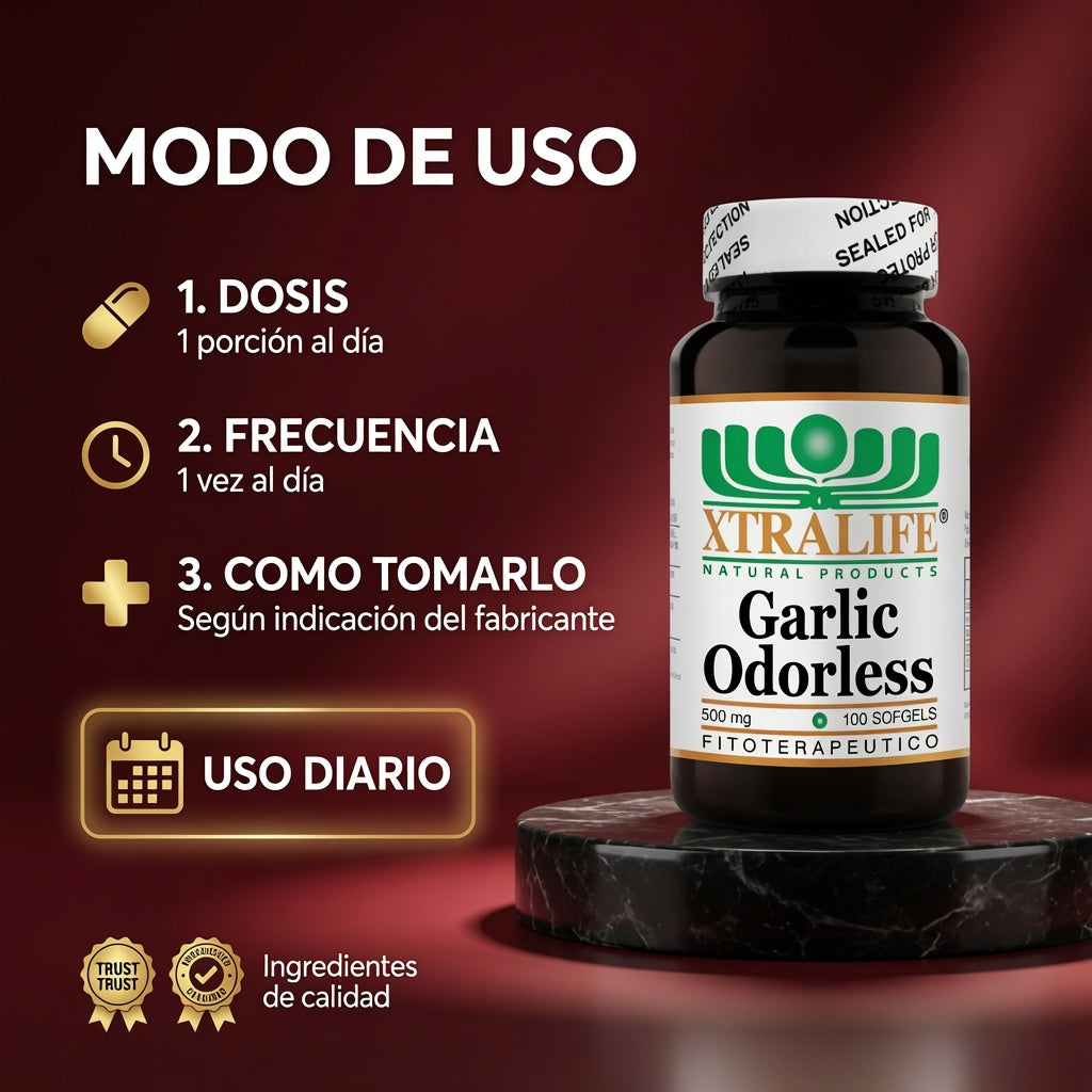 GARLIC ODORLESS 500MG CAP X100 XTRALIFE ia_4