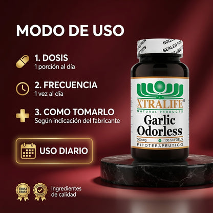 GARLIC ODORLESS 500MG CAP X100 XTRALIFE ia_4