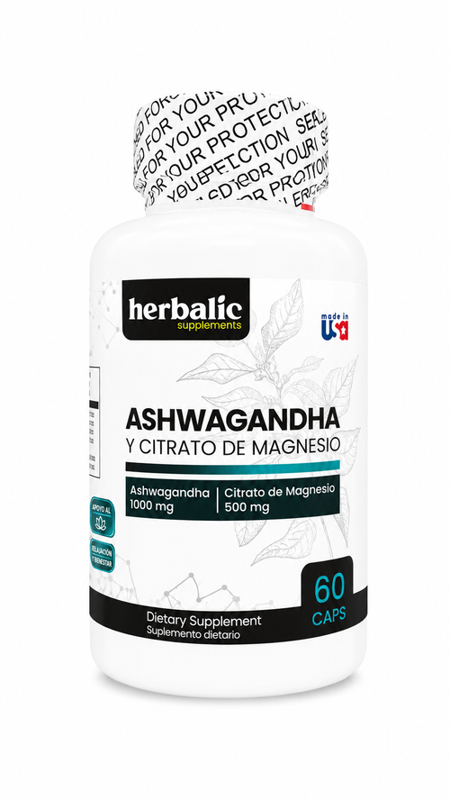 ASHWAGANDHA Y CITRATO DE MAGNESIO CAP X60 HERBALIC principal