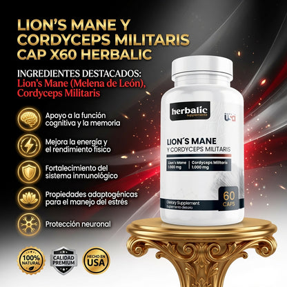 LIONS MANE Y CORDYCEPSMILITARIS CAP X60 HERBALIC ia_2