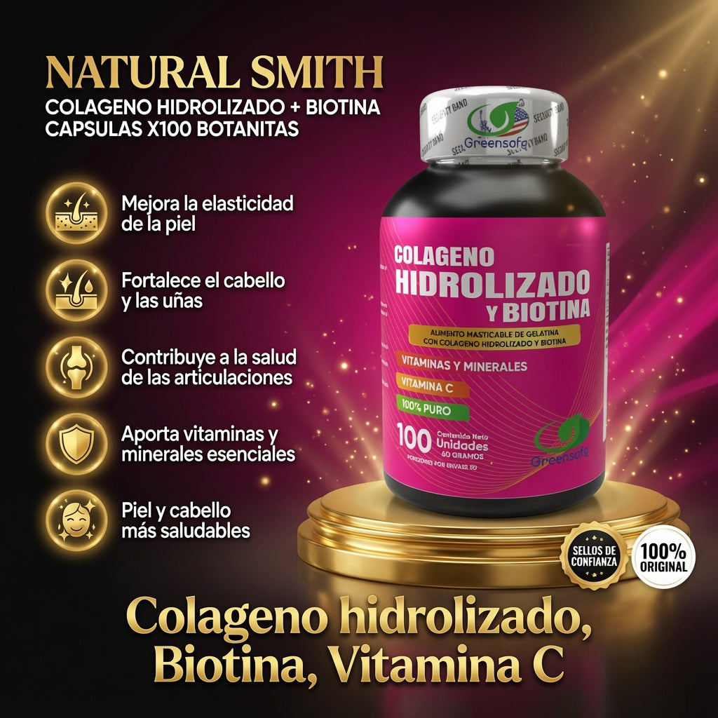 COLAGENO HIDROLIZADO + BIOTINA CAPSULAS X100 BOTANITAS ia_2