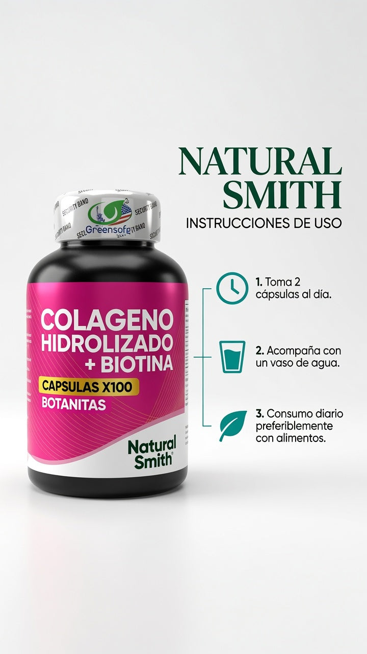 COLAGENO HIDROLIZADO + BIOTINA CAPSULAS X100 BOTANITAS ia_4