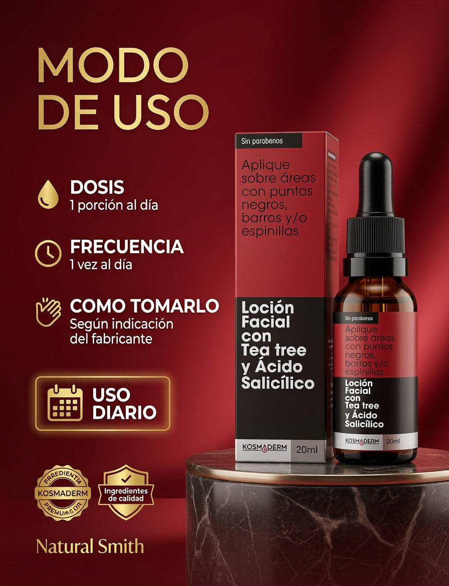 LOCION FACIAL CON TEA TREE Y ACIDO SALICILICO X20ML KOSMADERM ia_4