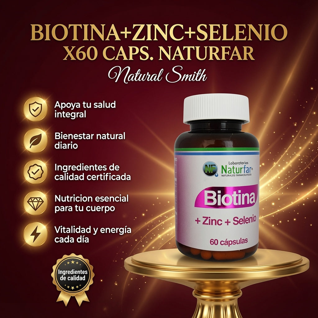 BIOTINA+ZINC+SELENIO X60 CAPS. NATURFAR ia_2