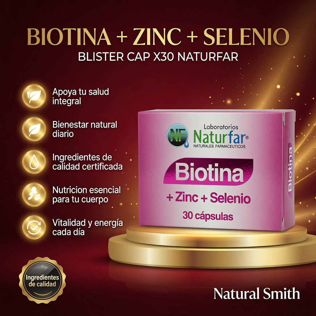 BIOTINA+ZIN+SELENIO BLISTER CAP X30 NATURFAR ia_2