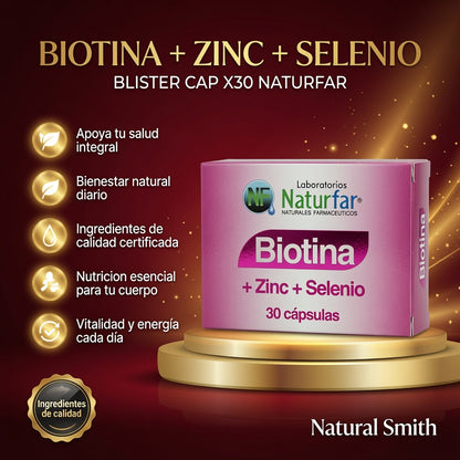 BIOTINA+ZIN+SELENIO BLISTER CAP X30 NATURFAR ia_2