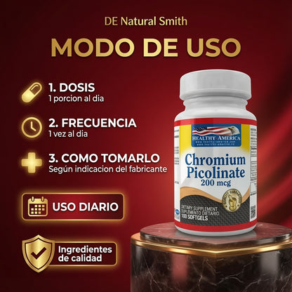 CHROMIUM PICOLIN 200 MCG X100 HEALTHY AMERICA ia_4