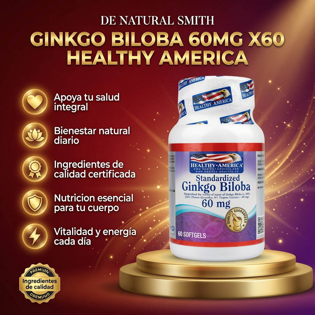 GINKGO BILOBA 60MG X60 HEALTHY AMERICA ia_2