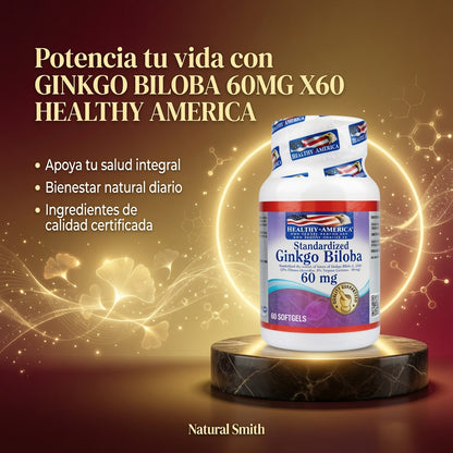 GINKGO BILOBA 60MG X60 HEALTHY AMERICA ia_3