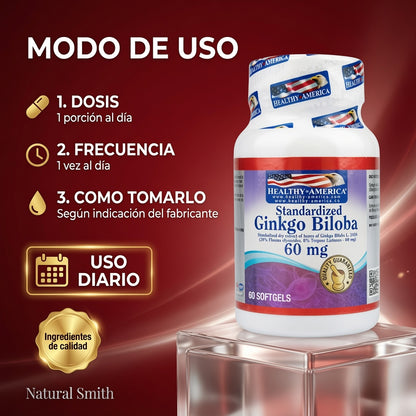 GINKGO BILOBA 60MG X60 HEALTHY AMERICA ia_4