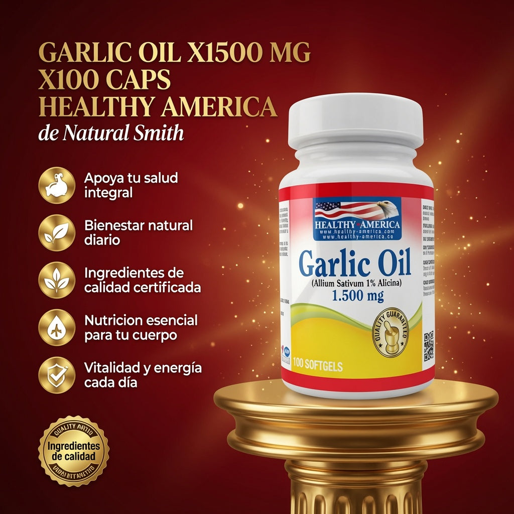 GARLIC OIL X1500 MG X100 CAPS HEALTHY AMERICA ia_2
