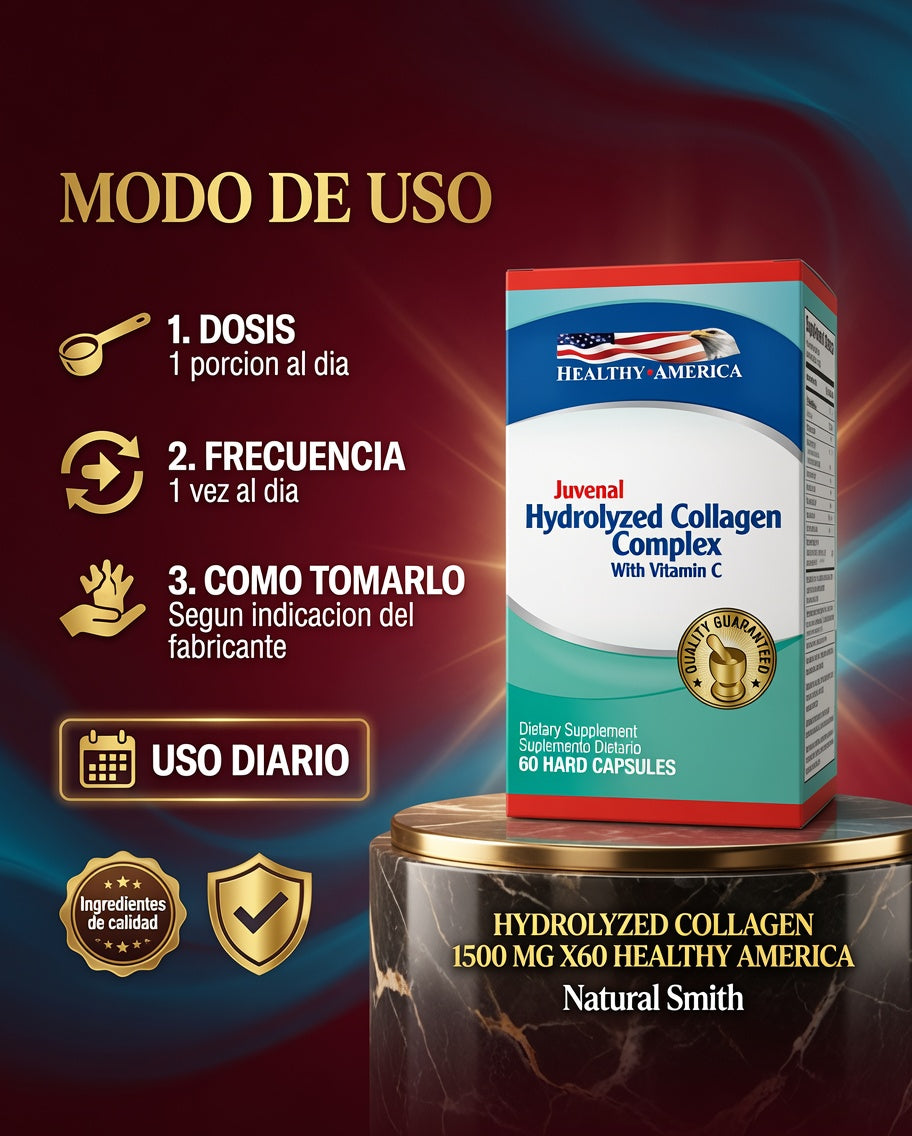 HYDROLYZED COLLAGEN 1500 MG X60 HEALTHY AMERICA ia_4
