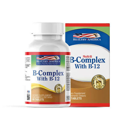 B COMPLEX WHITH B12 CAP 90 HEALTHY AMERICA principal