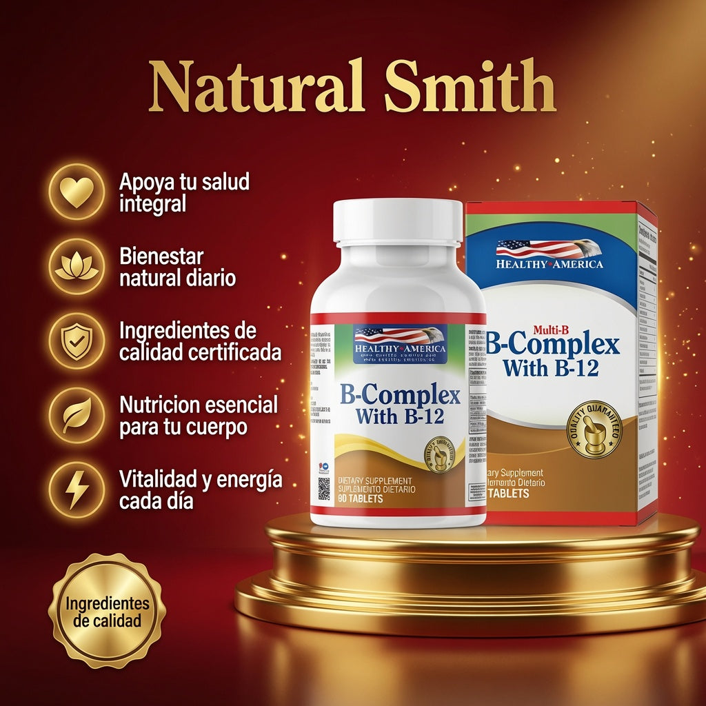 B COMPLEX WHITH B12 CAP 90 HEALTHY AMERICA ia_2