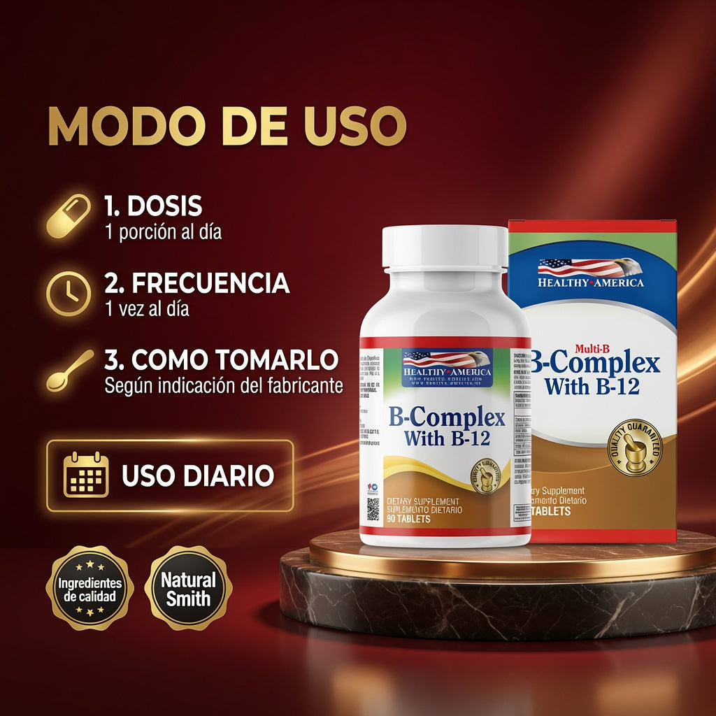 B COMPLEX WHITH B12 CAP 90 HEALTHY AMERICA ia_4