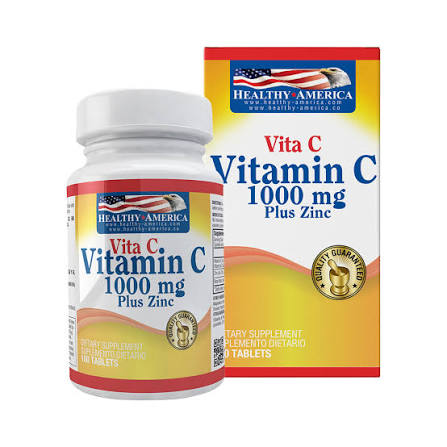 VITAMIN C 1000MG - PLUS ZINC X100 CAPS. HEALTHY AMERICA principal