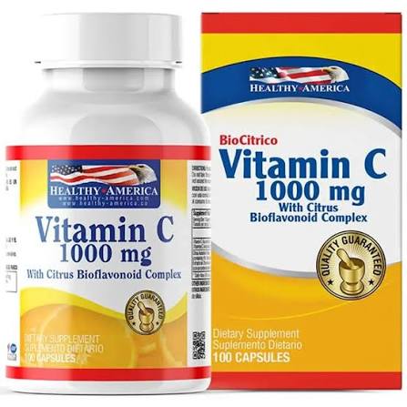 VITAMIN C 1000MG - CITRUS BIOFLAVONOID X100 CAPS.  HEALTHY AMERICA principal