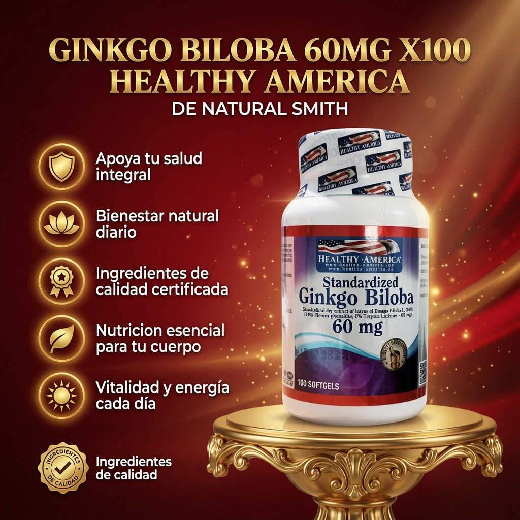 GINKGO BILOBA 60MG X100 HEALTHY AMERICA ia_2