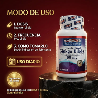 GINKGO BILOBA 60MG X100 HEALTHY AMERICA ia_4