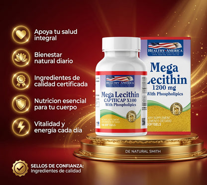 MEGA LEICITHIN CAP X100 HEALTHY AMERICA ia_2