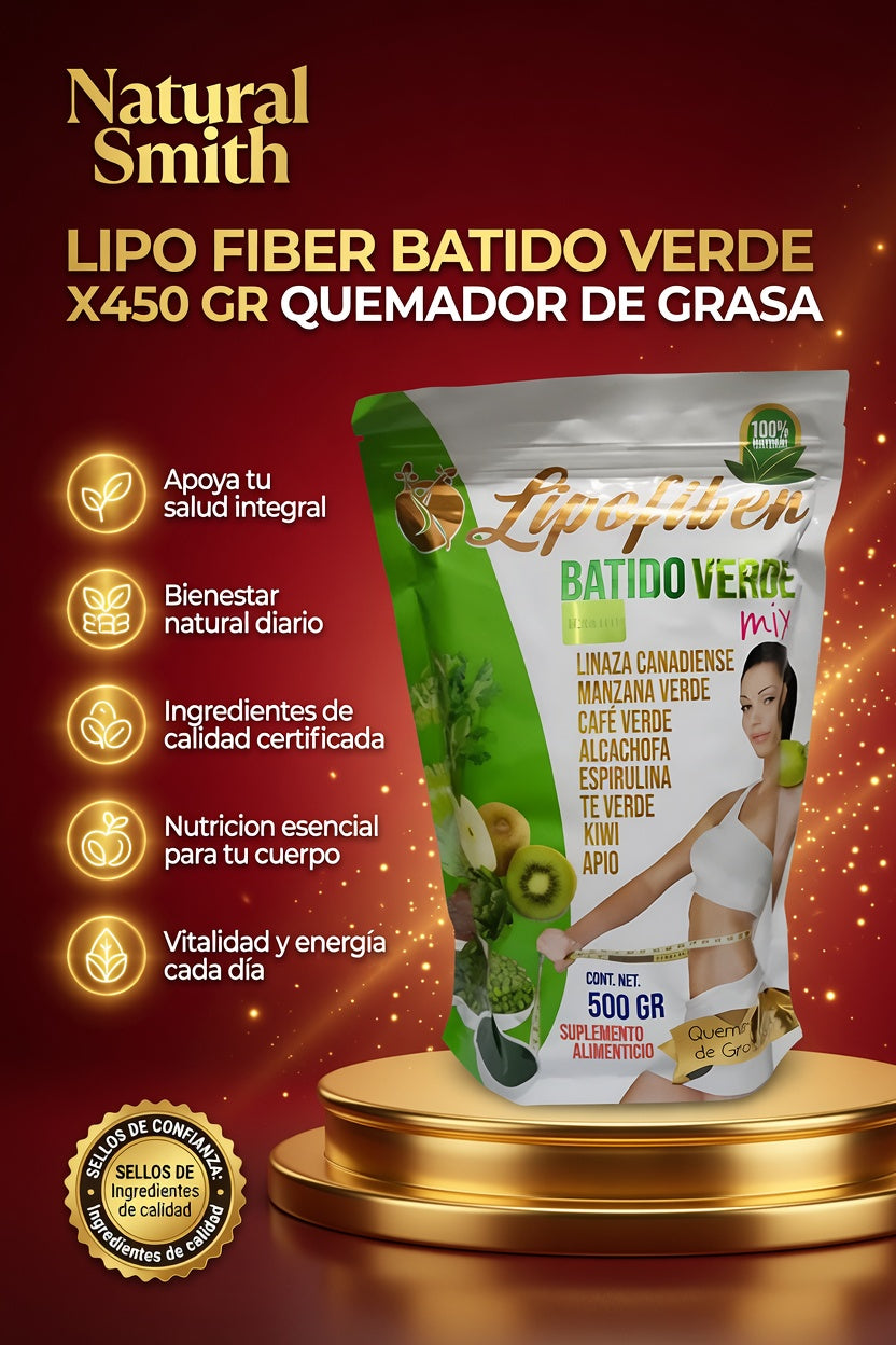 LIPO FIBER BATIDO VERDE X450 GR QUEMADOR DE GRASA ia_2