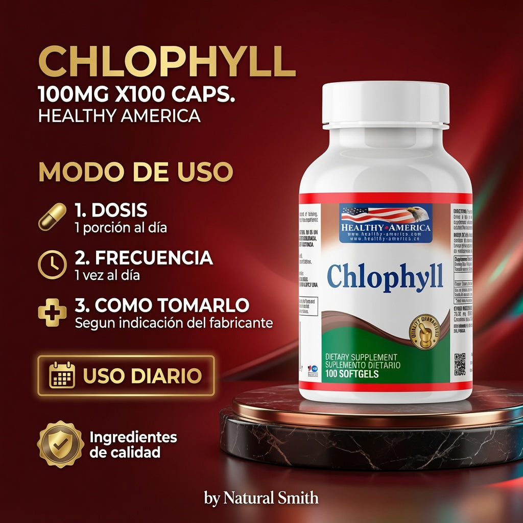 CHLOPHYLL 100MG X100 CAPS. HEALTHY AMERICA ia_4