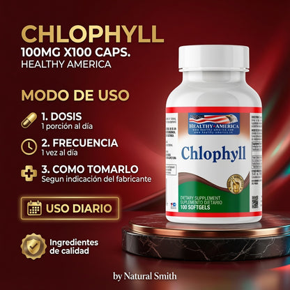 CHLOPHYLL 100MG X100 CAPS. HEALTHY AMERICA ia_4