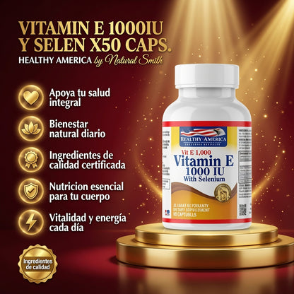 VITAMIN E 1000IU Y SELEN X50 CAPS. HEALTHY AMERICA ia_2