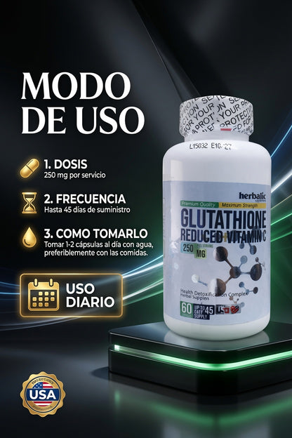 GLUTATHIONE REDUCED VITAMIN C 250MG X60 CAP HERBALIC ia_4