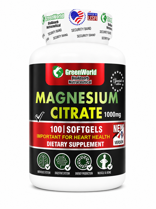 MAGNESIUM CITRATE X100 CAPS. GREENWORLD principal