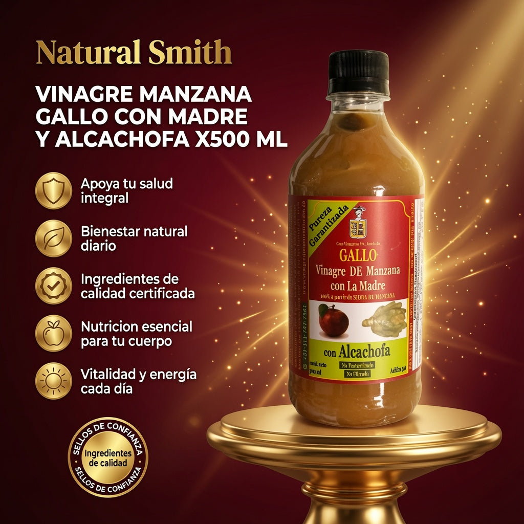 VINAGRE MANZANA GALLO CON MADRE Y ALCACHOFA X500 ML ia_2