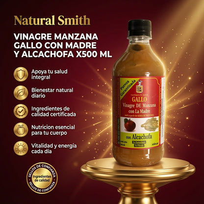 VINAGRE MANZANA GALLO CON MADRE Y ALCACHOFA X500 ML ia_2