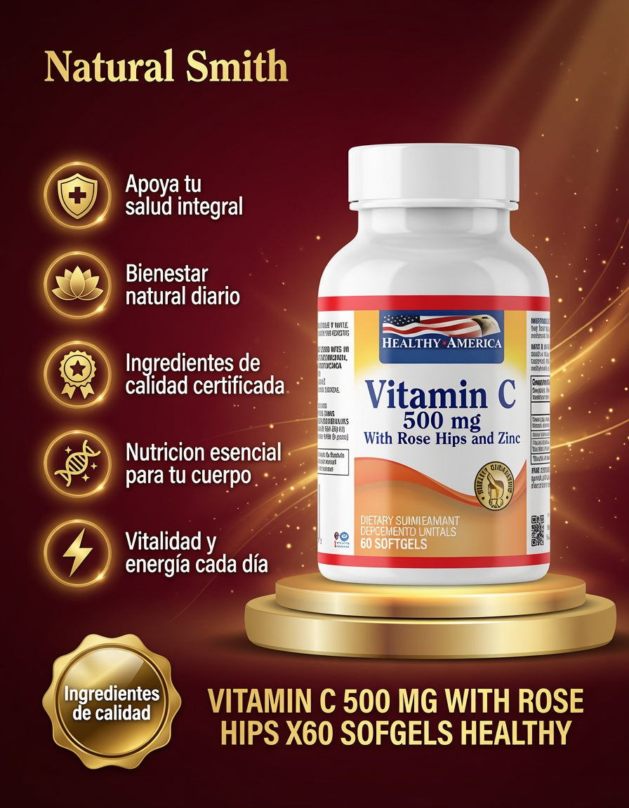 VITAMIN C500 MG WITH ROSE HIPS X60 SOFGELS HEALTHY ia_2