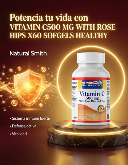 VITAMIN C500 MG WITH ROSE HIPS X60 SOFGELS HEALTHY ia_3