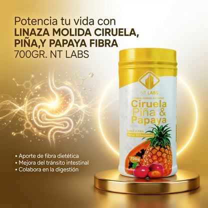 LINAZA MOLIDA CIRUELA,PIÑA,Y PAPAYA FIBRA 700GR. NT LABS ia_3