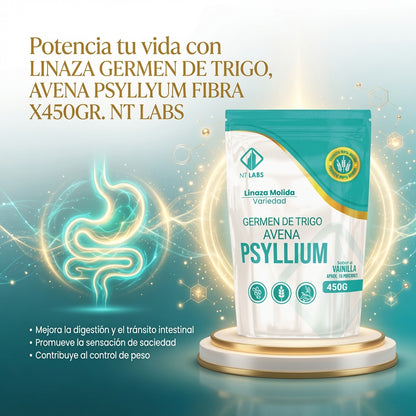 LINAZA GERMEN DE TRIGO, AVENA  PSYLLYUM FIBRA X450GR. NT LABS ia_3