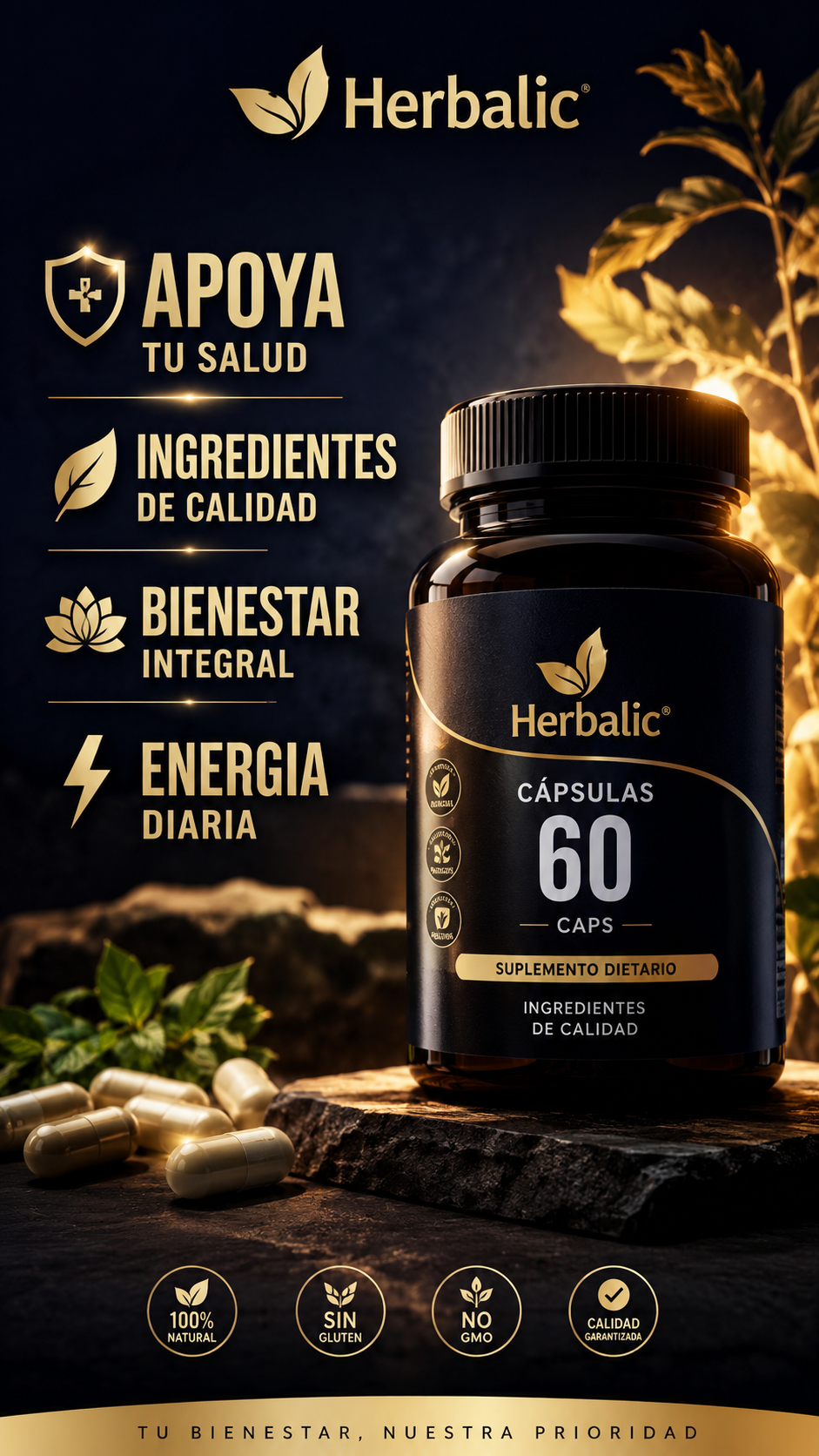 GOTU KOLA X60 CAPS. HERBALIC ia_2