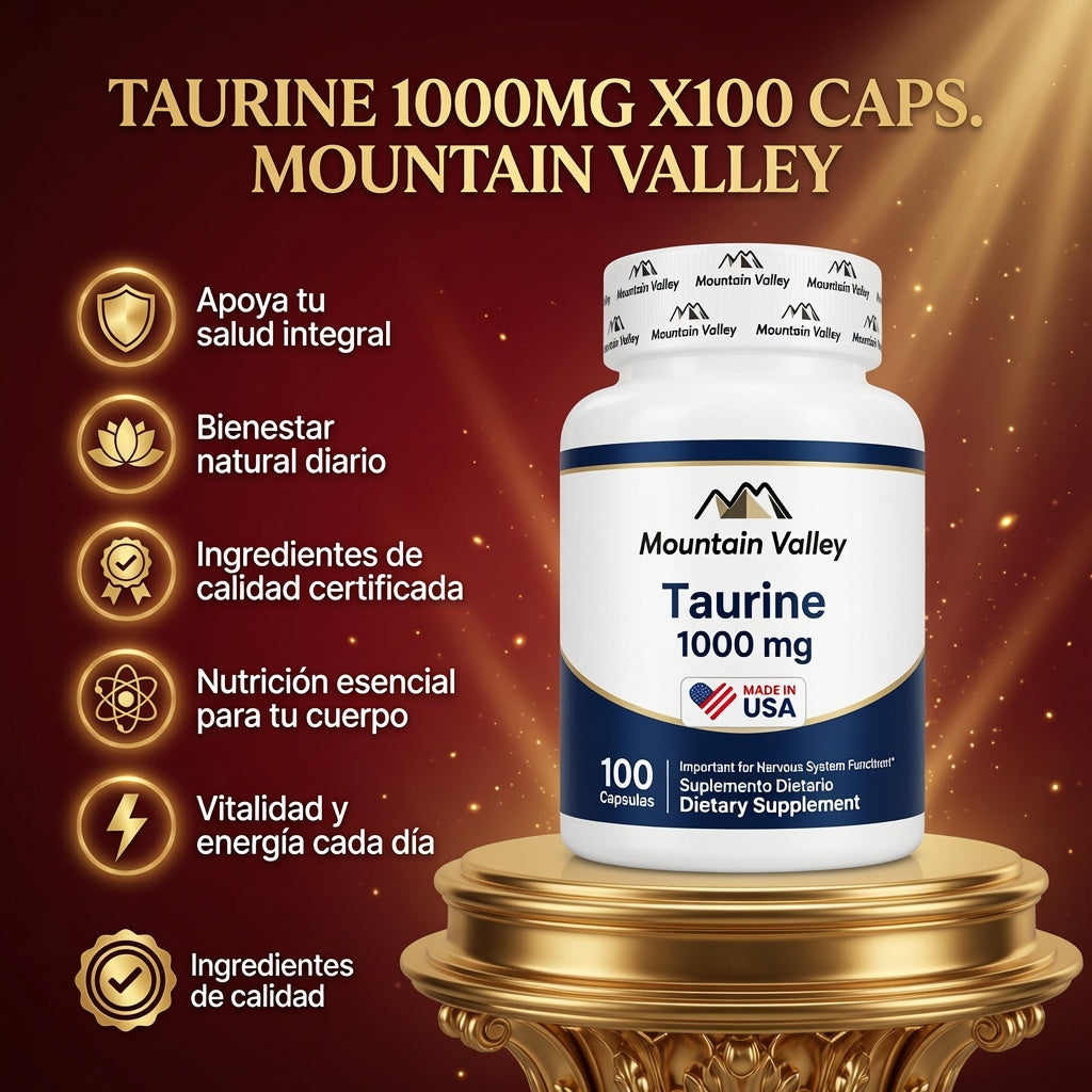 TAURINE 1000MG X100 CAPS. MOUNTAIN VALLEY ia_2
