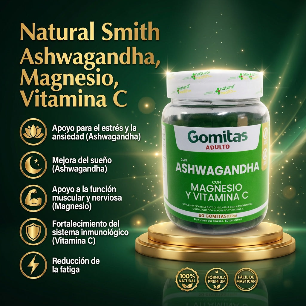 ASHWAGANDA CON MAGNESIO Y VITAMINA X60 GOMITAS ia_2